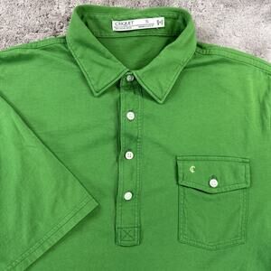 Criquet Mens XL Polo Shirt Green Pocket Golf Performance Organic Cotton Stretch
